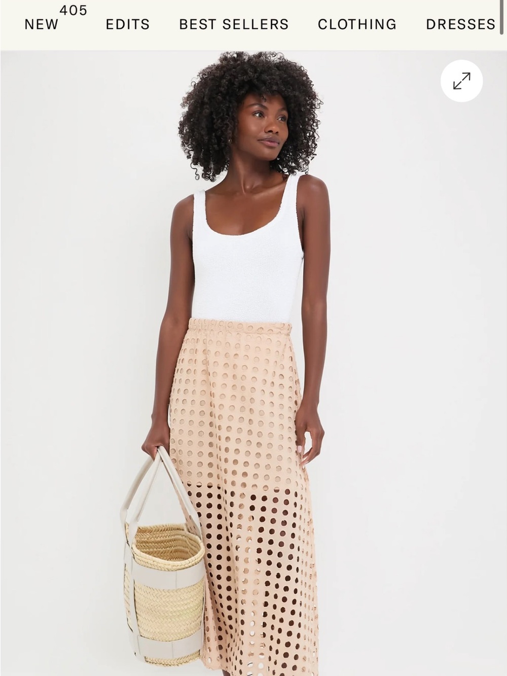 Tuckernuck Beige Eyelet Maxi Skirt